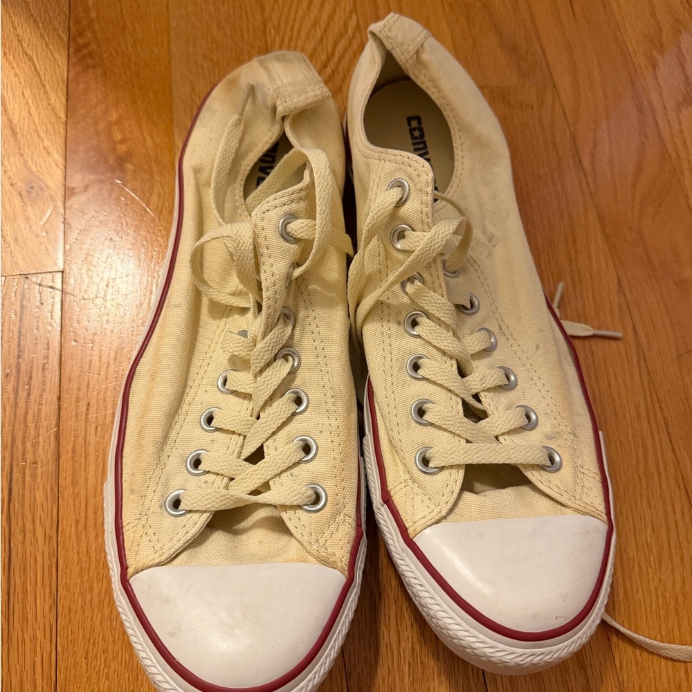 Converse All Star Beige Cream Canvas Low Top Sneakers Men’s Size 10.5
